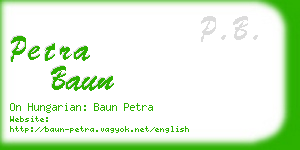 petra baun business card